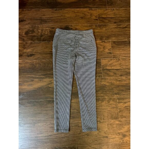 Express Womens Dress Pants Medium Black Houndstooth Skinny Pull On Pockets - Picture 2 of 11